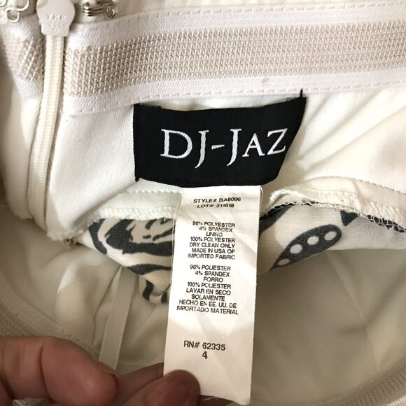 Strapless Floor Length Dress Formal Floral Black White Sz 4, DJ-JAZ - Picture 9 of 11